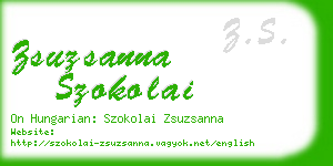 zsuzsanna szokolai business card